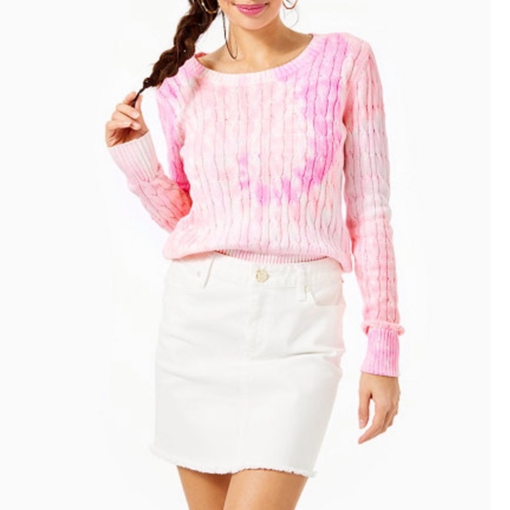 NWT- Lilly Pulitzer Kooper jean skirt. White denim